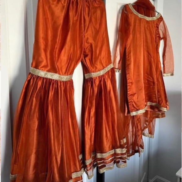 Orange Gharara Suit - Picture 2 of 2